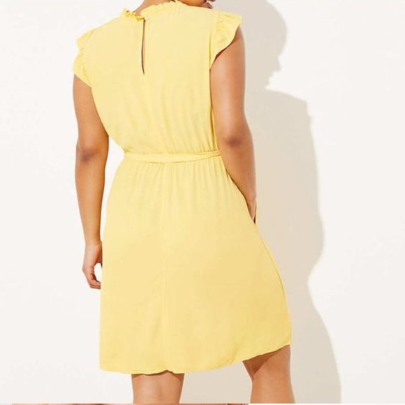 LOFT Dresses Loft Plus Lace Yoke Ruffle Dress Poshmark